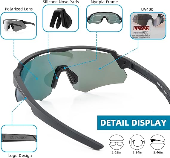 Polarized Cycling Glasses with 4 Interchangeable Lenses