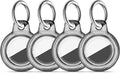 Upgrade Waterproof 4 Pack Airtags Holder with Apple Airtags Keychain, Hard PC Clear Air Tag Case, Anti-Scratch & Shock Air tag Holder, Men's Women's Keyrings & Keychains -Clear Black