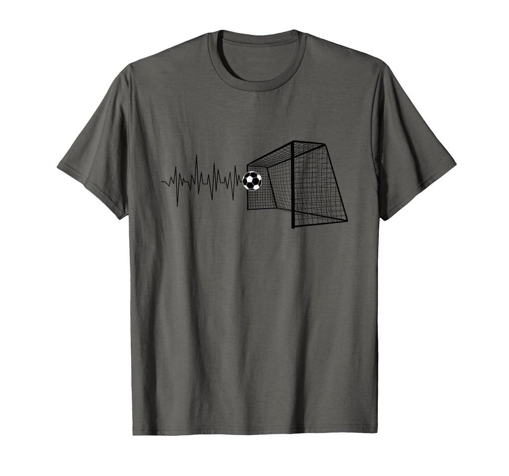 Funny Soccer Heartbeat Ecg Football T-Shirt - Graphic Print for Adults