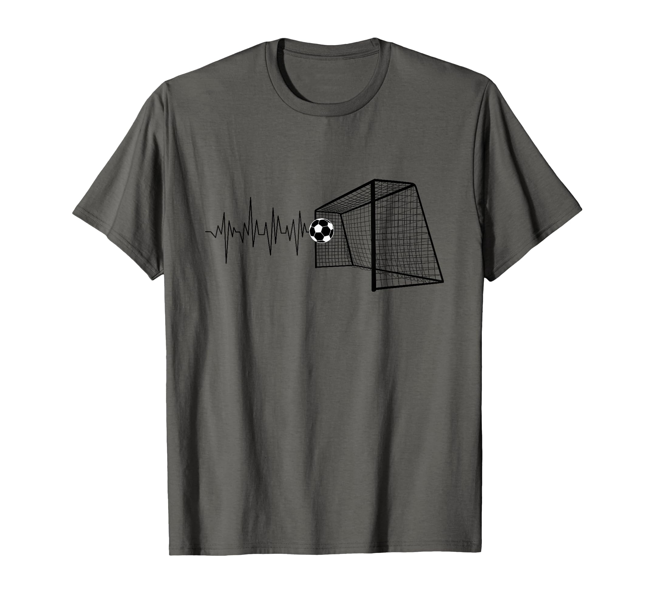 Funny Soccer Heartbeat Ecg Football T-Shirt - Graphic Print for Adults