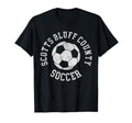 Scotts Bluff County Soccer Distressed T-Shirt - Novelty Apparel for Adults
