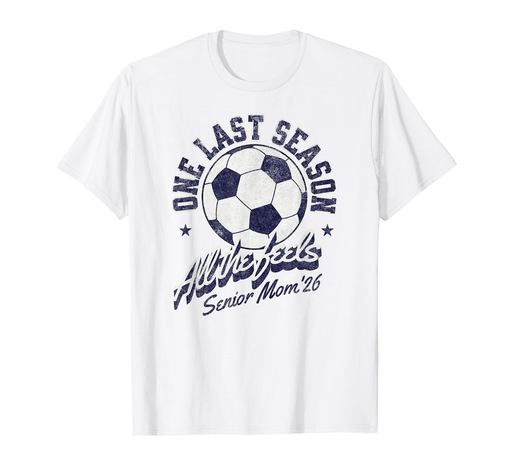 Soccer Senior Mom 2026 Distressed T-Shirt - Trendy Graphic for Adults