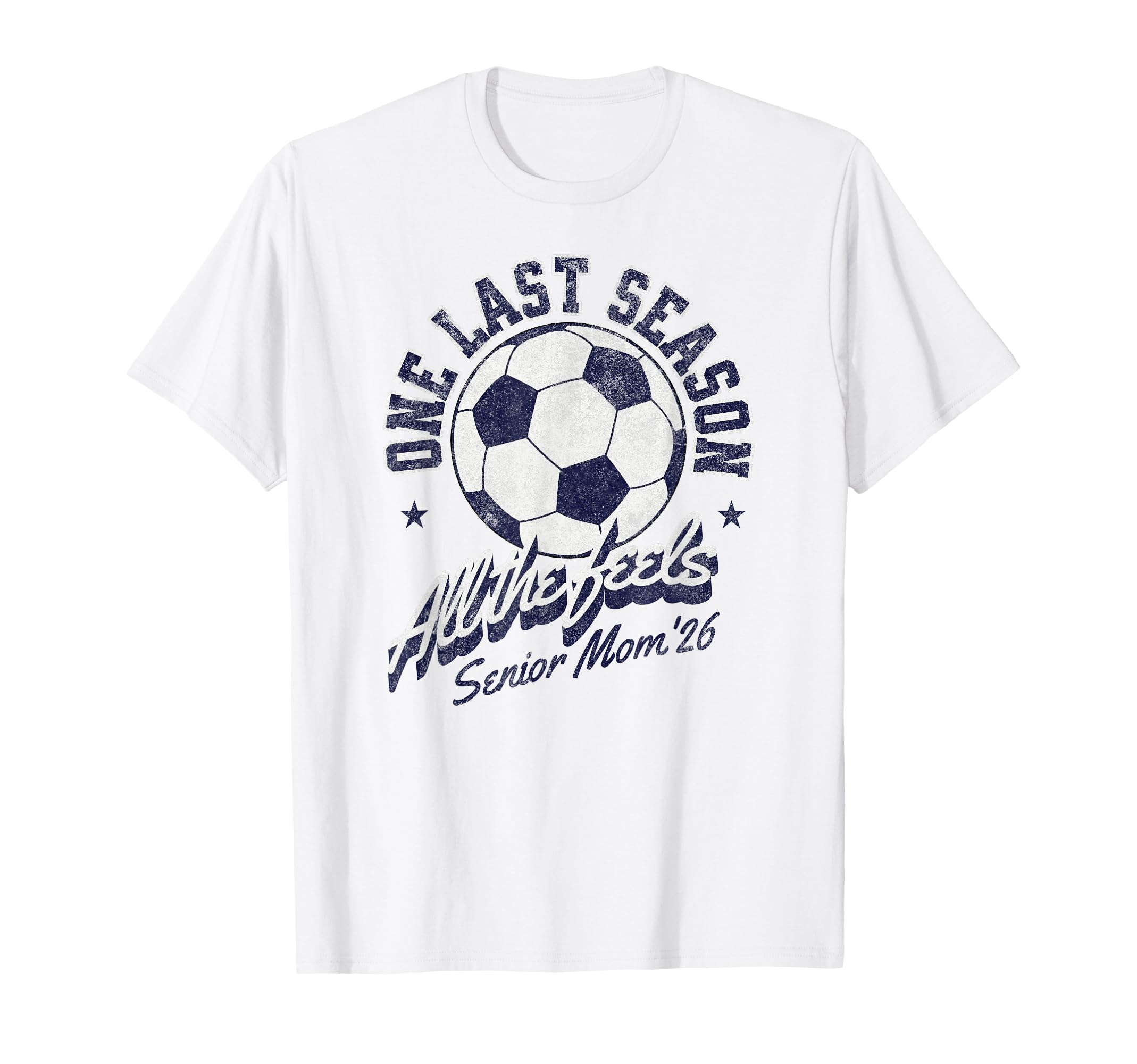 Soccer Senior Mom 2026 Distressed T-Shirt - Trendy Graphic for Adults