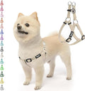 PUPTECK No Pull Dog Harness Soft Adjustable Basic Nylon Step in Puppy Vest Outdoor Walking with ID Tag, Reflecive Beige, S