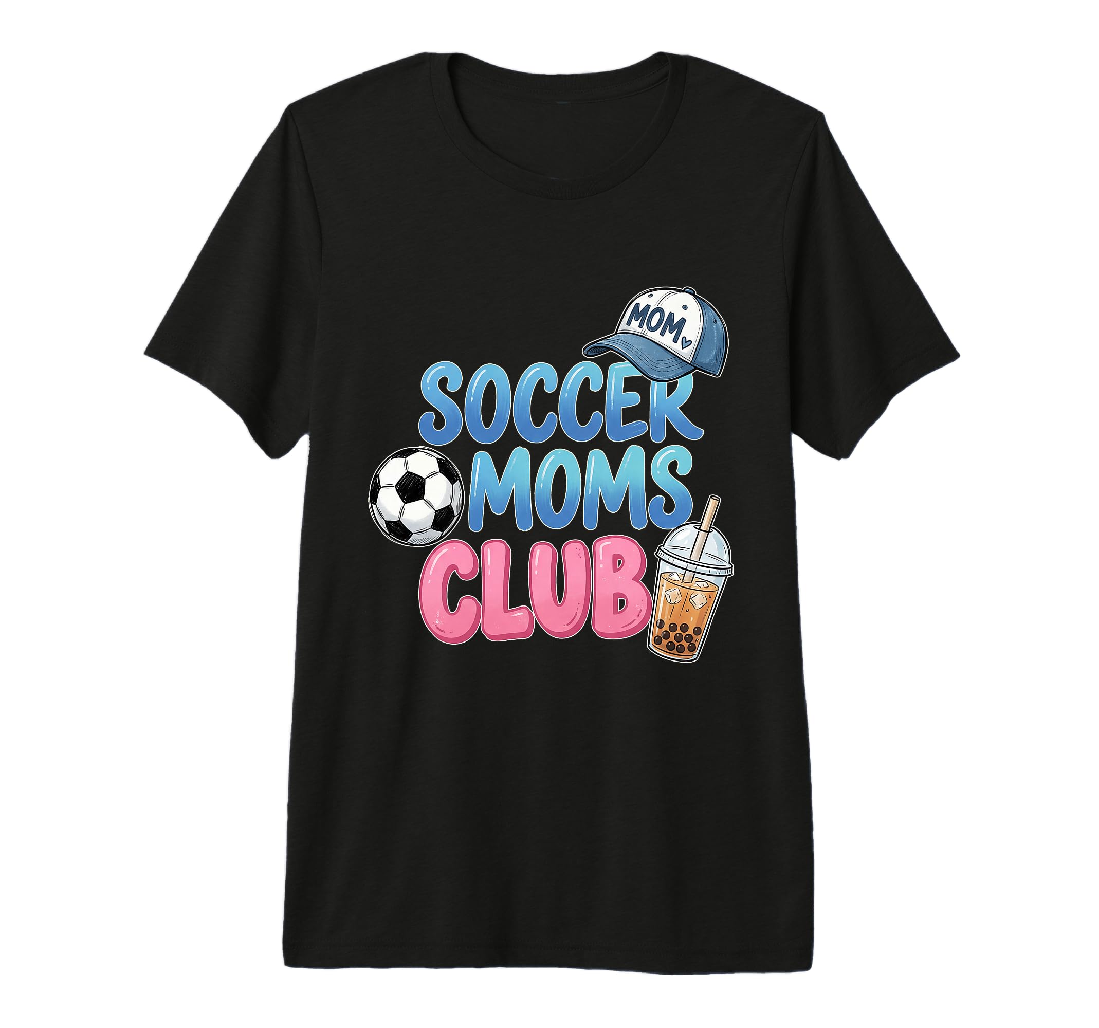 Funny Sports Mama Soccer Moms Club T-Shirt - Casual Everyday Wear Unisex