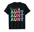 Soccer Aunt Polka Dot Mothers Day Auntie T-Shirt - Unique Graphic Unisex