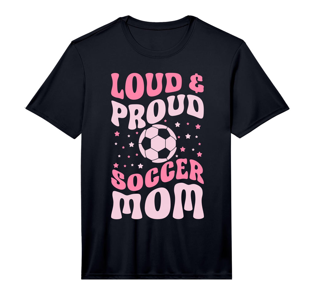 Loud And Proud Soccer Mom Groovy T-Shirt - Novelty Apparel for Adults