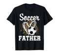 Soccer Father Leopard Heart Matching T-Shirt - Trendy Graphic Men Women