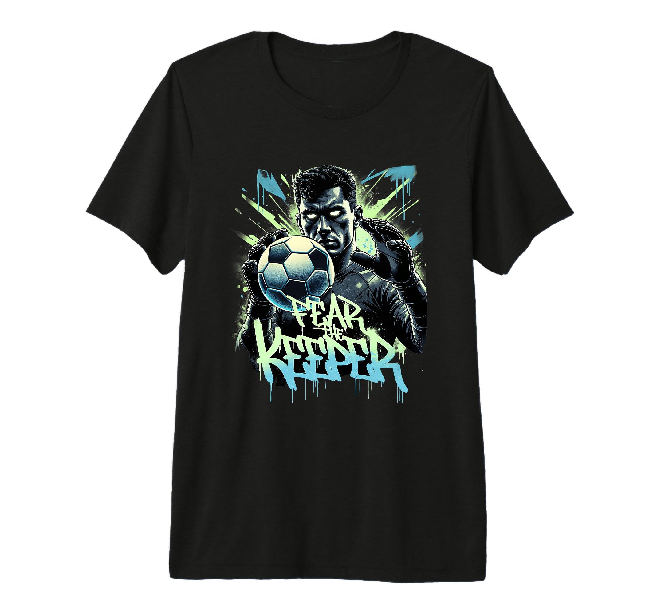 Fear Keeper Graffiti Soccer Goalkeeper T-Shirt - Unique Graphic for Adults
