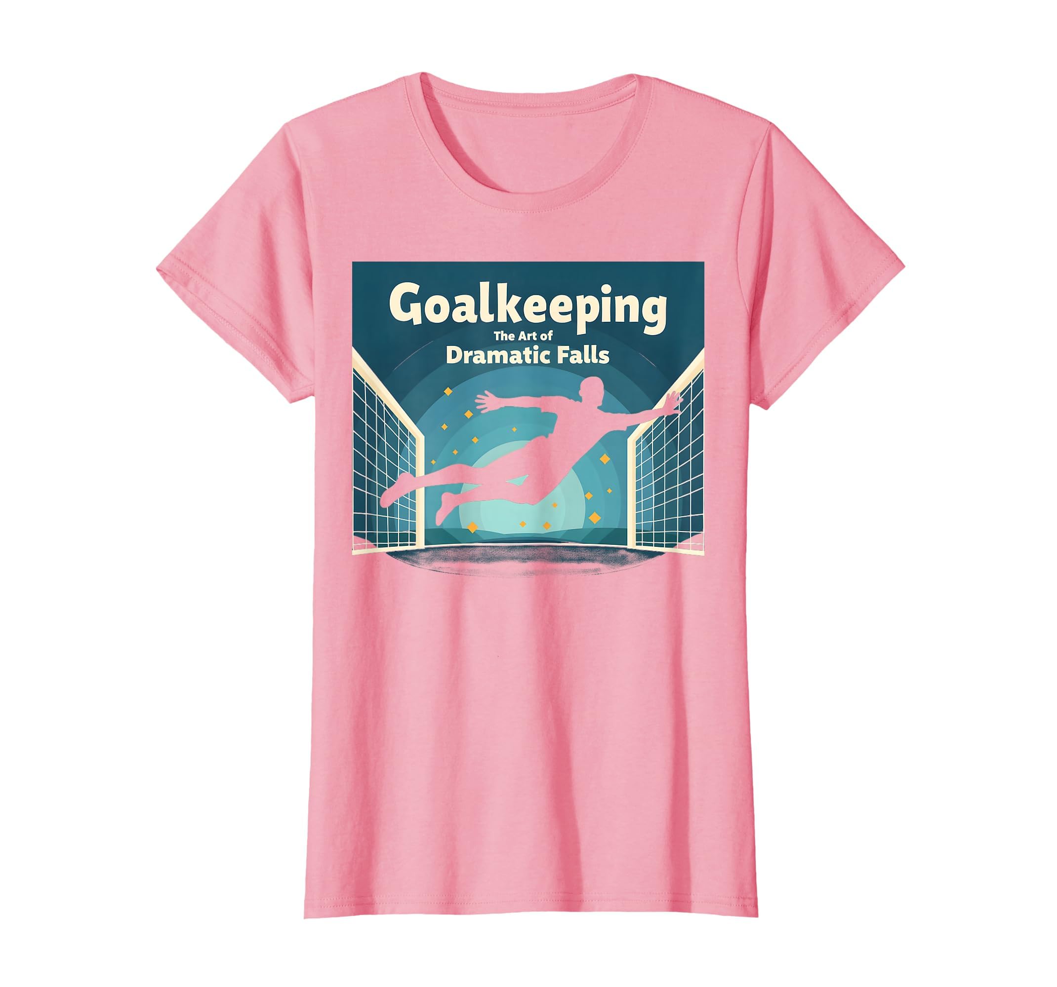 Goalie Art Dramatic Falls Soccer T-Shirt - Casual Everyday Wear Men Women