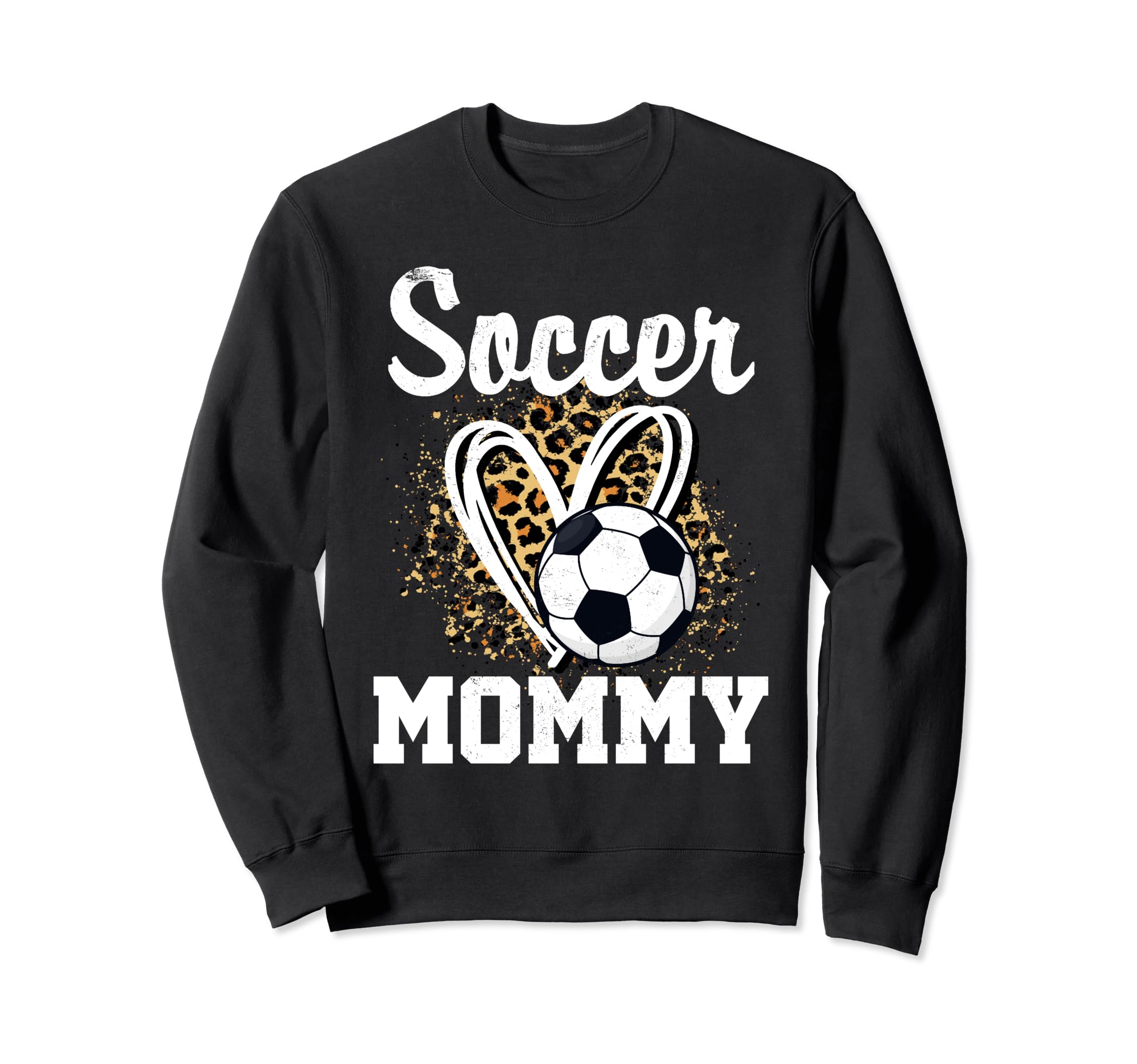 Soccer Mommy Leopard Heart Sweatshirt - Minimalist Print Men Women