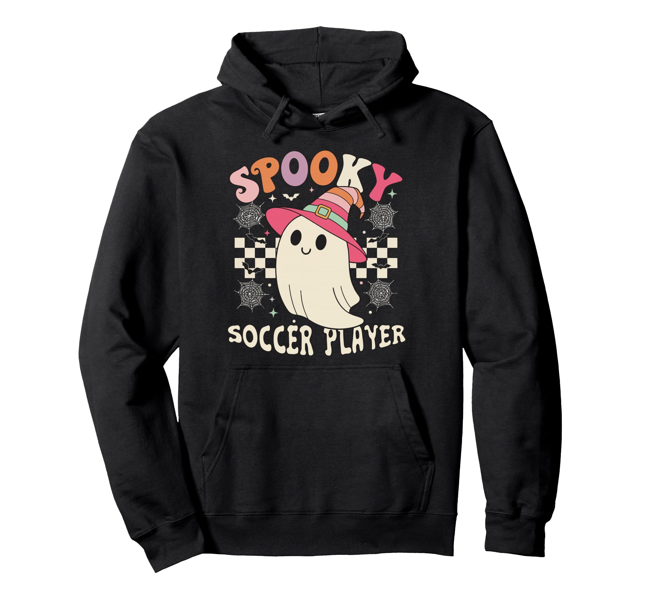 Spooky Soccer Player Ghost Halloween Hoodie - Novelty Apparel Unisex