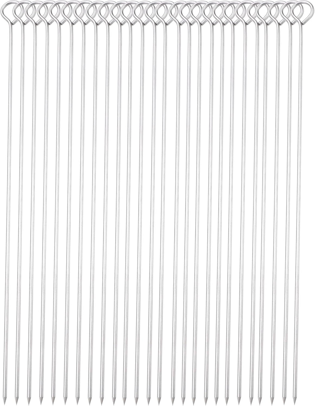 12 Inch Long Metal BBQ Kabob, Stainless Steel Skewers Shish Kebab Skewers 30 Pack (12Inch BBQ Skewers-30p)