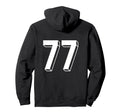 Number 77 Backside 80S 90S Team Jersey Hoodie - Novelty Apparel Unisex