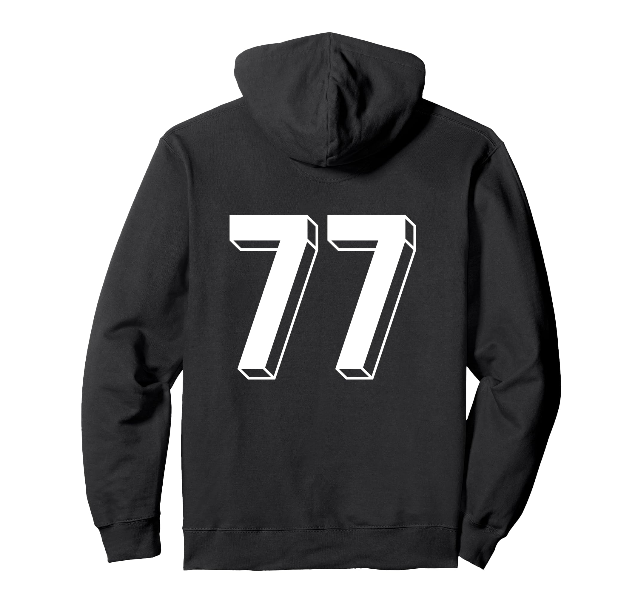 Number 77 Backside 80S 90S Team Jersey Hoodie - Novelty Apparel Unisex