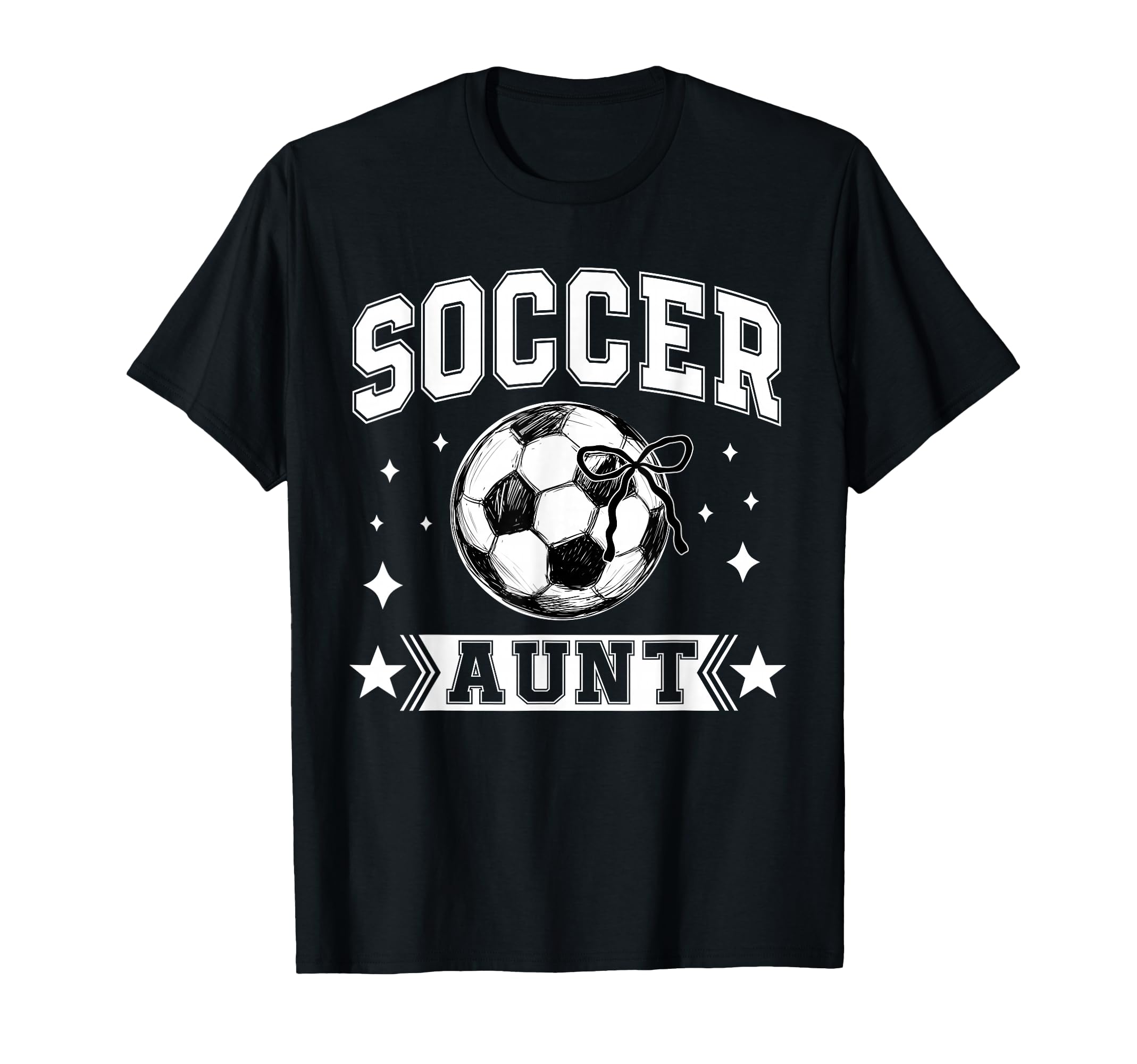 Coquette Bow Soccer Aunt Soccer Team Sport T-Shirt - Unique Graphic Unisex