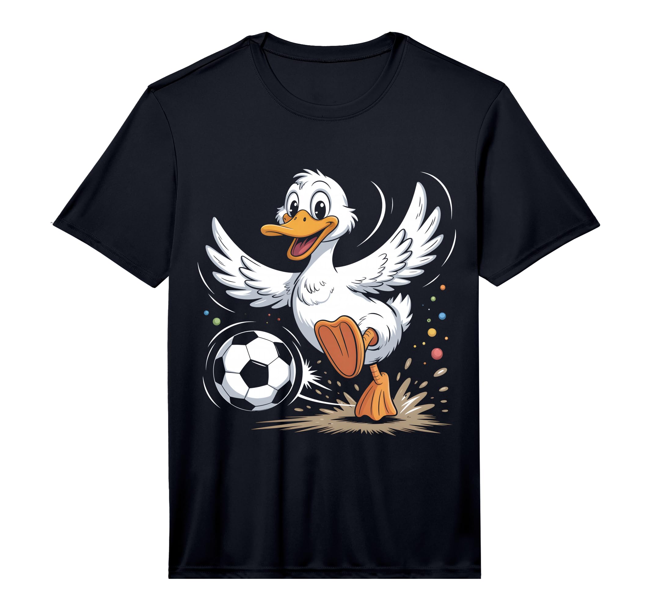 Mens Soccer Football Duck Kicking T-Shirt - Streetwear Style for Adults