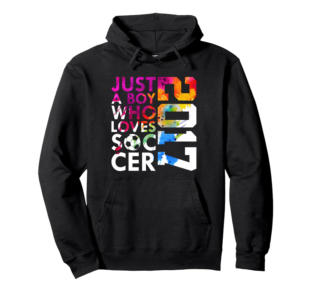2017 Just Who Loves Soccer 9Th Birthday Hoodie - Minimalist Print Unisex