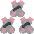 BEAUTYZOO Anti-Slip Dog Socks,Dog Shoes for Hot/Cold Pavement,Paw Protectors with Grips 3 Pairs for Puppy Small Medium Large Senior Old Dogs,Dog Socks to Prevent Licking and Hardwood Floor Protection