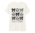 Soccer Sister Funny Coquette Bow T-Shirt - Minimalist Print Men Women