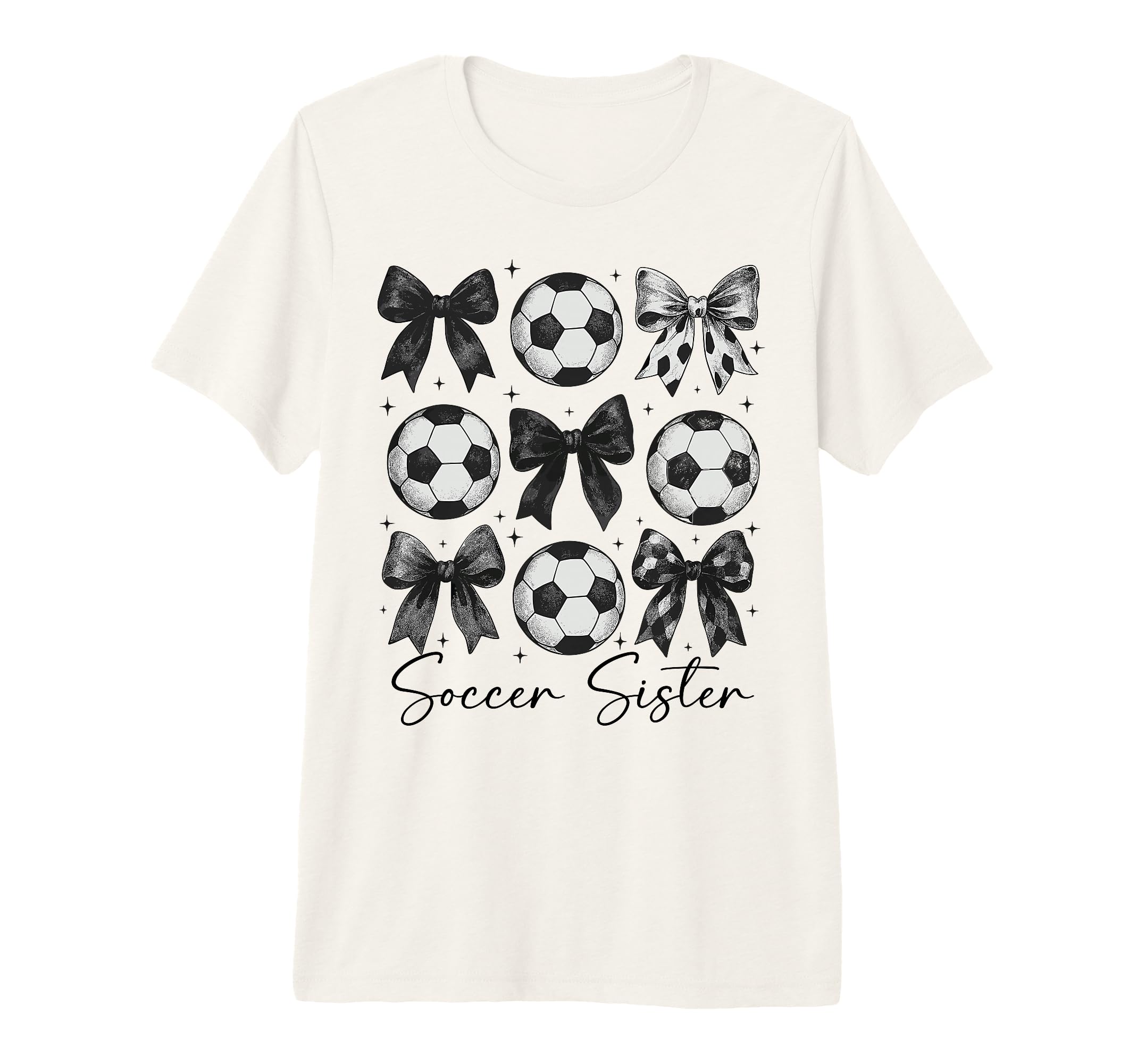 Soccer Sister Funny Coquette Bow T-Shirt - Minimalist Print Men Women