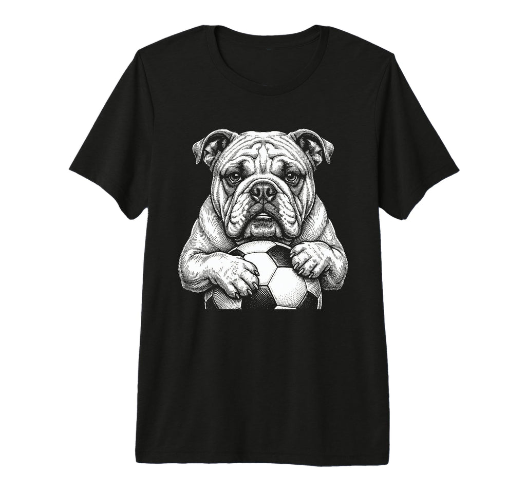 Ball Mascot Black And White Bulldog T-Shirt - Unique Graphic for Adults