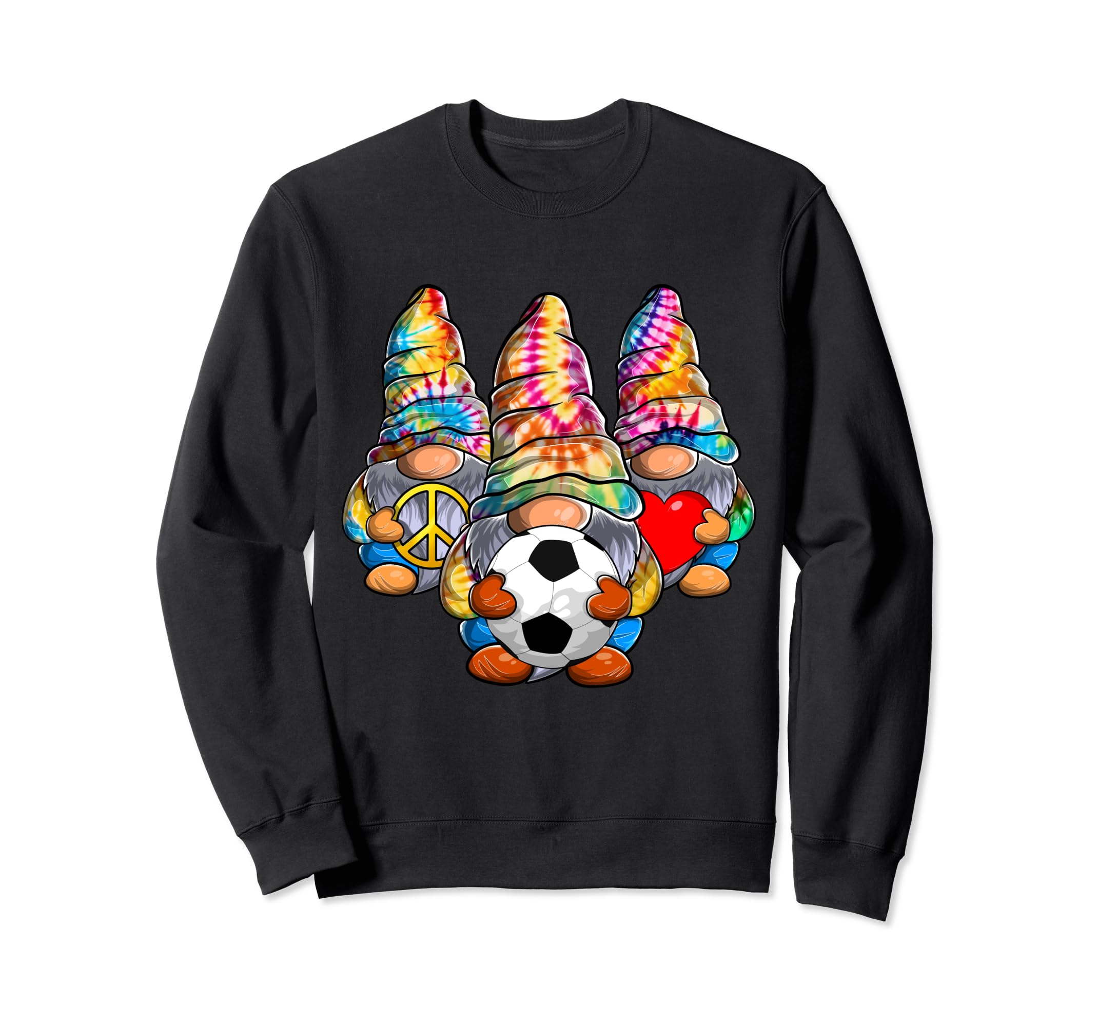 Peace Love Soccer Tie Dye Football Sweatshirt - Graphic Print Men Women