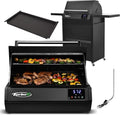 Turbo E Outdoor Electric Grill by PLUGNGRILL - High-Power 1700W Infrared Grill Technology - 24-Inch Smart BBQ Grill with Probe & Digital Display for Precise Cooking & Searing (Turbo E Complete Bundle)