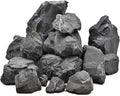 Unocho Fish Tanks Stone 20LB Natural Black Slate Rocks for Aquariums Decorative Aquascaping Stone for Reptile Terrariums, Bonsai Gardens & Outdoor 3-9inches(8PCS)