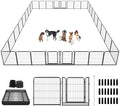 Dog Playpen Outdoor Extra Wide 32 Panels Heavy Duty Dog Fence 32" Height Anti-Rust with Doors Portable for RV Camping Yard, Total 84FT, 561 Sq.ft, Snowy Black