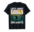 Lifes About Goals And Assists Funny T-Shirt - Graphic Print Men Women