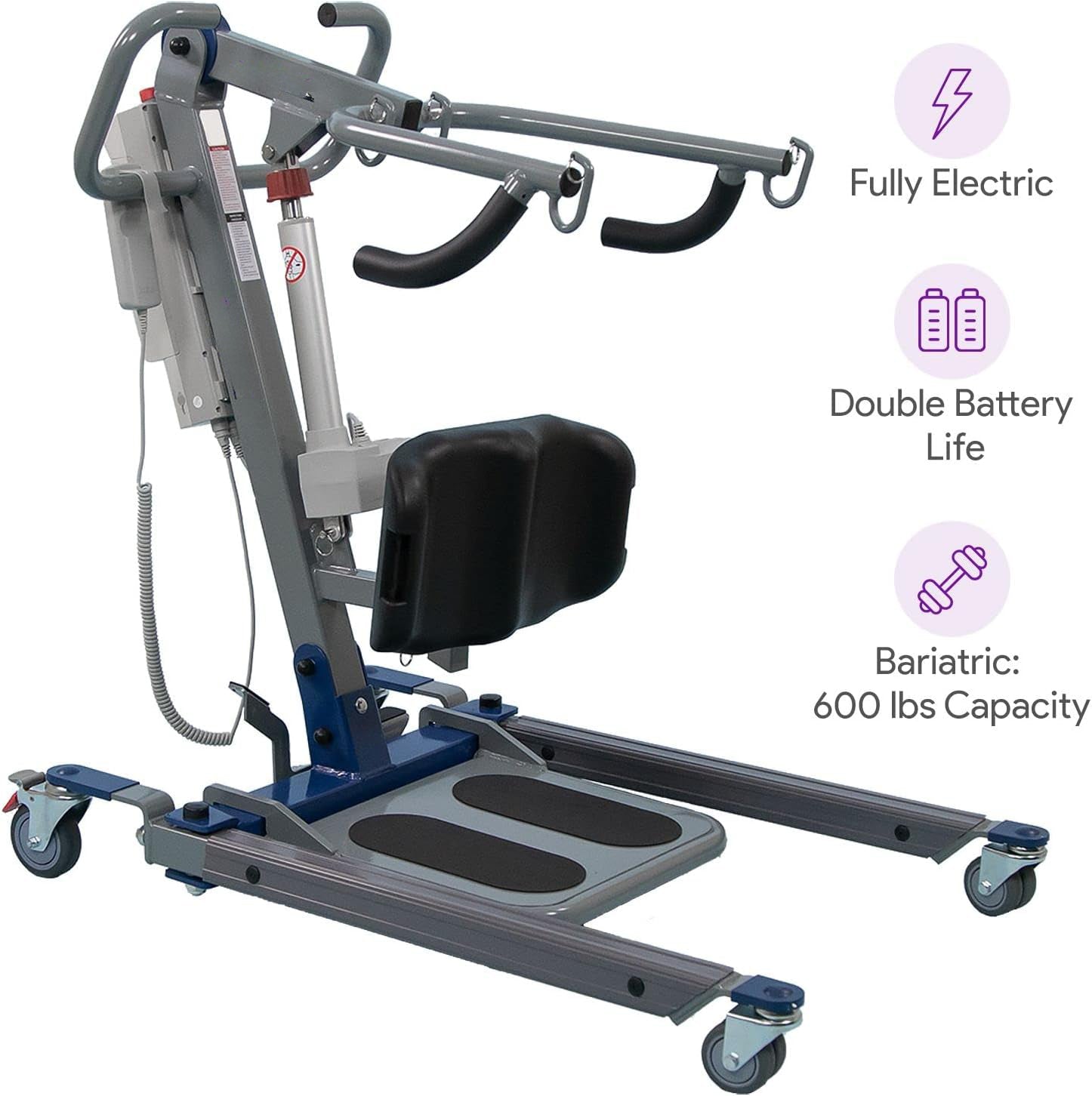 Sit to Stand Lift - Bariatric Full Body Patient Transfer Lifter for Home Use and Facilities - Long Lasting Battery