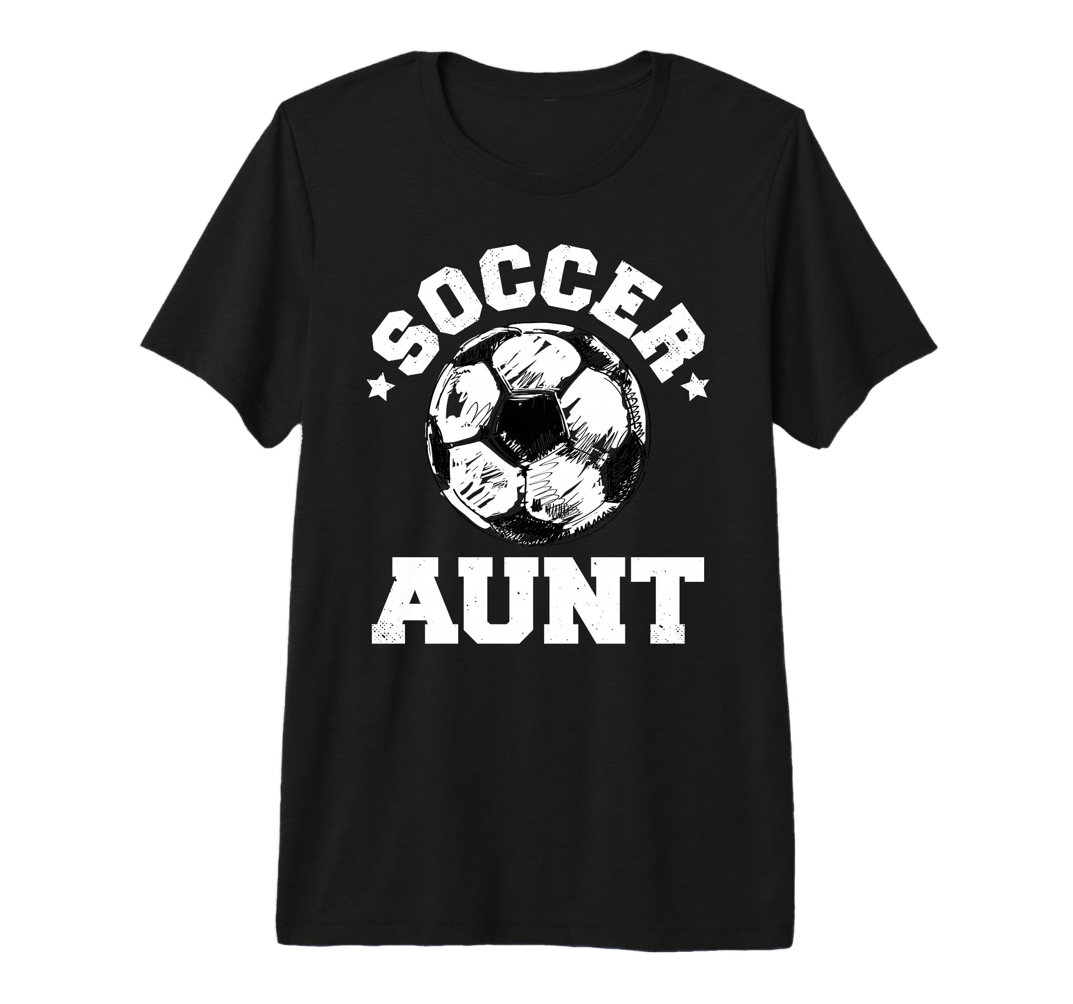 Soccer Aunt Soccer Ball Distressed Funny T-Shirt - Custom Art Print Unisex