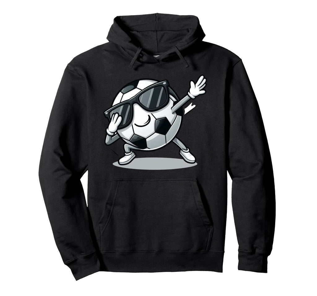 Dabbing Soccer Ball Funny Sports Hoodie - Fun Novelty Design for Adults