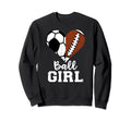 Ball Heart Funny Soccer Football Sweatshirt - Unique Graphic Men Women