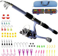 Kids Fishing Pole Set, Portable Telescopic Fishing Rod and Reel Combo for for Boys Girls Youth Toddle Fishing Pole - with Spincast Fish Reel Tackle Box Fish Lures Fishing Lines【Ambidextrous】