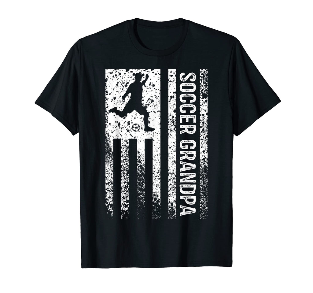 Soccer Grandpa American Flag Proud T-Shirt - Aesthetic Graphic for Adults