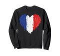 French Flag Heart Supporter Sweatshirt - Aesthetic Graphic for Adults