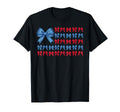 Coquette Bow Us Flag July 4Th Red White T-Shirt - Unique Graphic Men Women