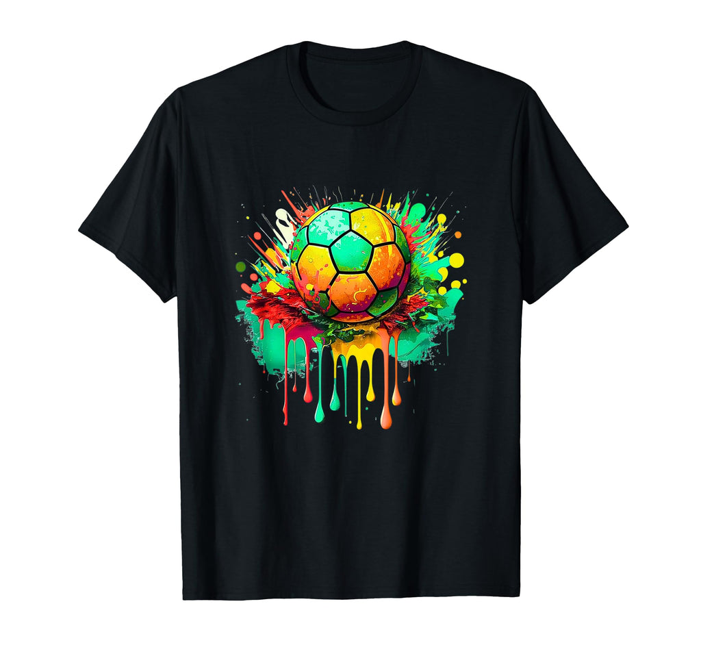 Colorful Soccer Ball Sports Art T-Shirt - Novelty Apparel Men Women