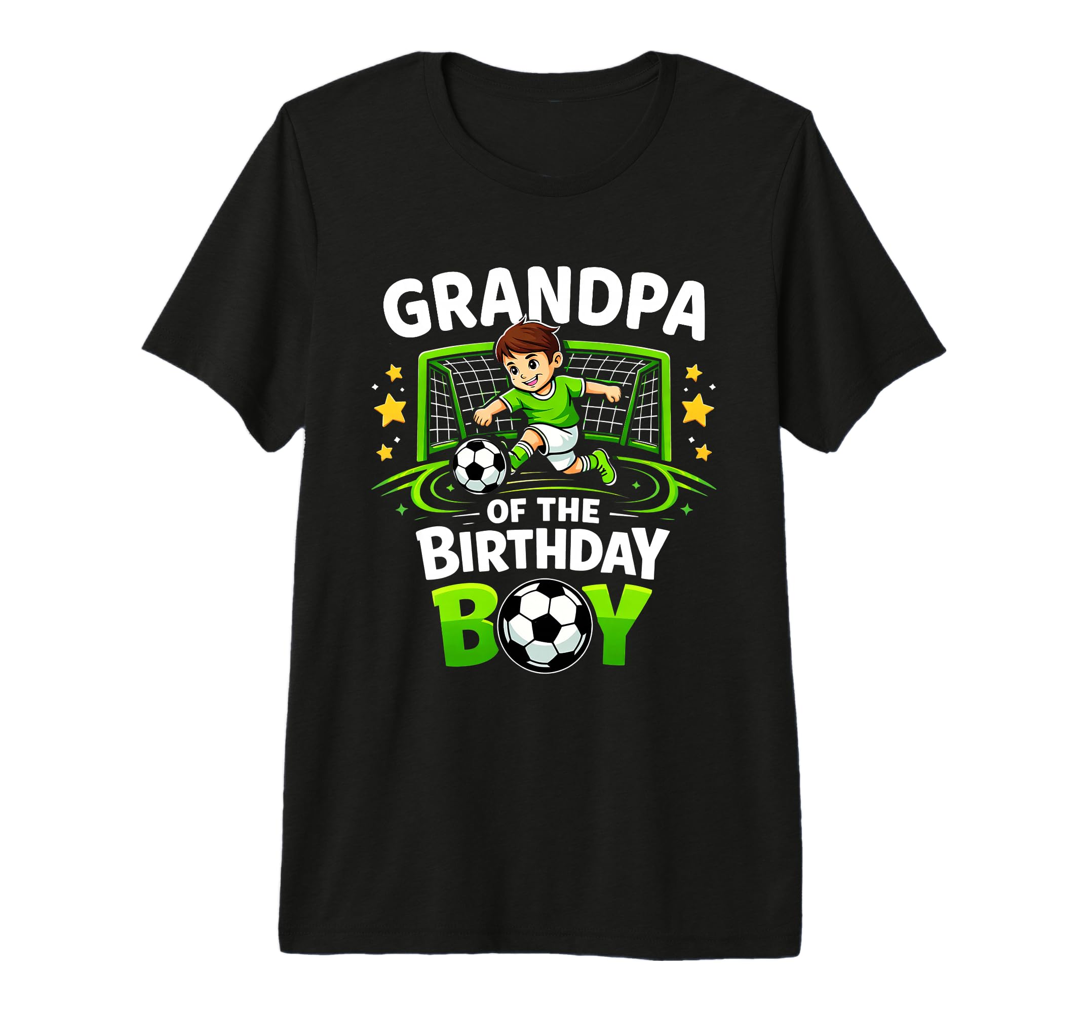 Grandpa Birthday Soccer Ball Funny T-Shirt - Custom Art Print for Adults