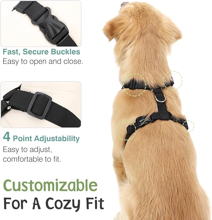 Dog Seat Belt, Safety Vest Dog Car Harness with Adjustable Buckle Dog Seat Belt for Vehicle Nylon Pet Safety Seat Belts Heavy Duty(M, Pink)