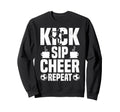 Kick Sip Cheer Repeat Soccer Sweatshirt - Casual Everyday Wear for Adults