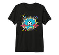 Soccer Pop Art Comic Heartbeat Tri T-Shirt - Custom Art Print for Adults