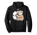 Soccer Adorable Sloth Loves Football Hoodie - Novelty Apparel for Adults