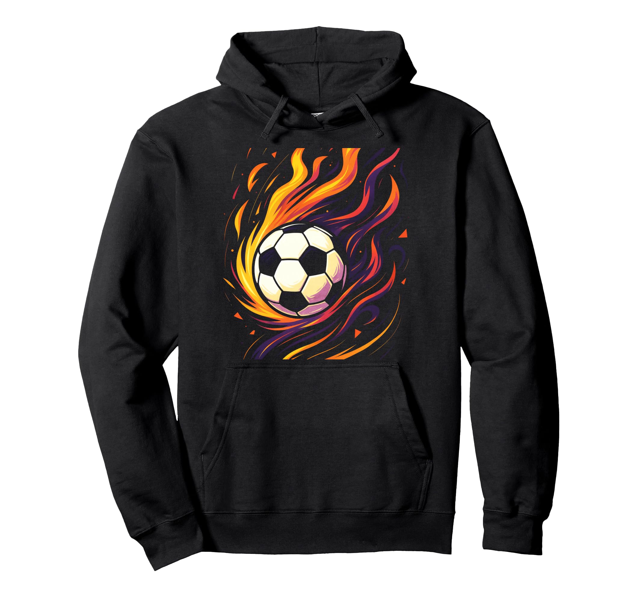 Soccer Soccer Flames Sport Ball Hoodie - Trendy Graphic Unisex