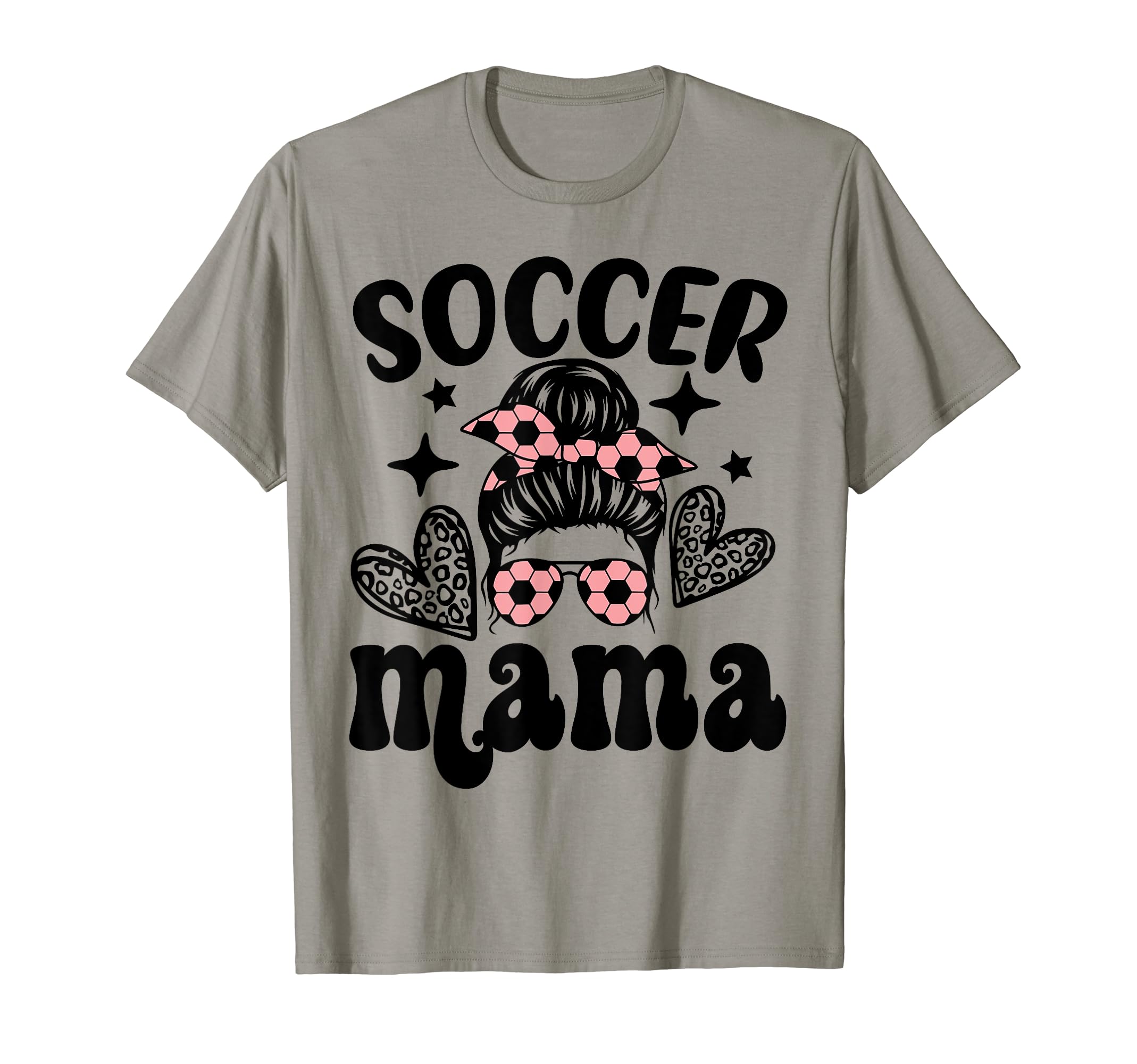 Soccer Mama Messy Bun Soccer Mothers T-Shirt - Trendy Graphic for Adults