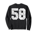 Distressed White Number 58 Jersey Sweatshirt - Fun Novelty Design Unisex