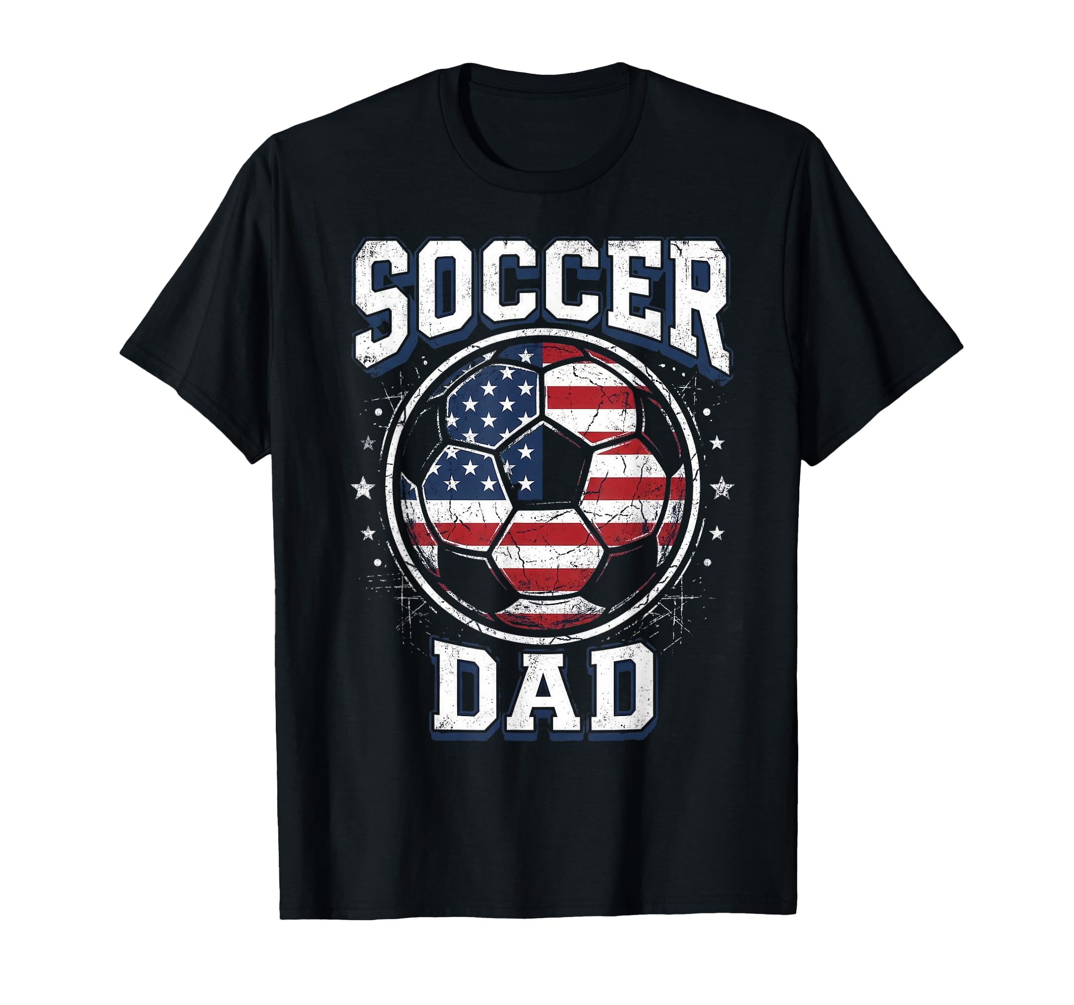 Soccer Dad Distressed Ball Fathers Day T-Shirt - Unique Graphic for Adults