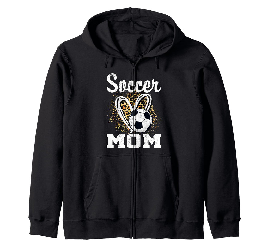 Soccer Mom Leopard Heart Soccer Fan Sweatshirt - Trendy Graphic Unisex